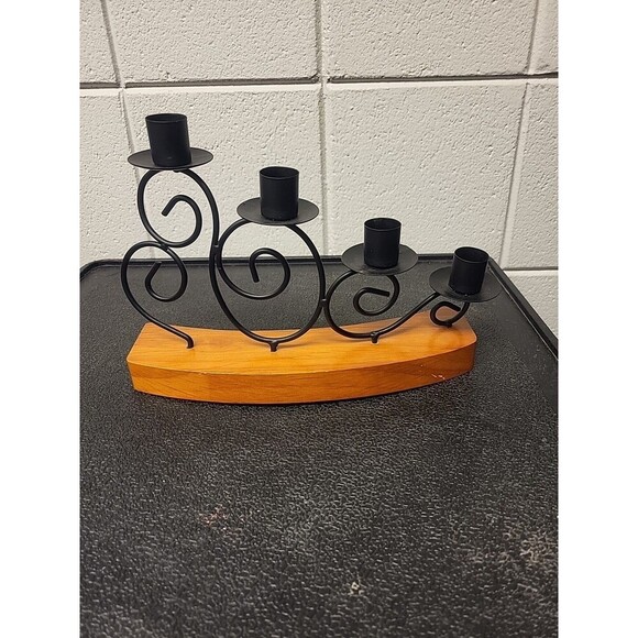 Abbey Press Metal & Wood Tabletop Candelabra Decor Christmas Easter Tapers 10×9 - Picture 4 of 8